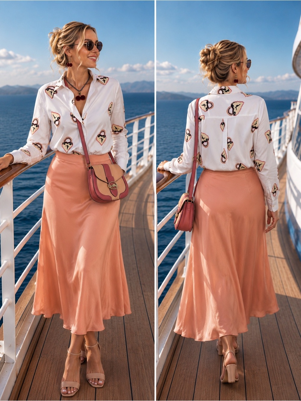 WOMEN  luxury White Blouse with  unique pattern